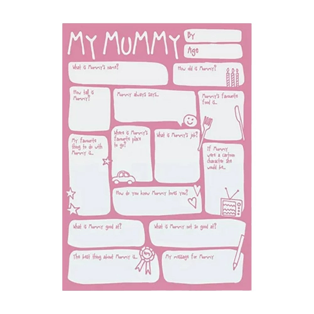 4Pcs DIY Family Questions and Answer Interview Card Greeting Card to Mommy