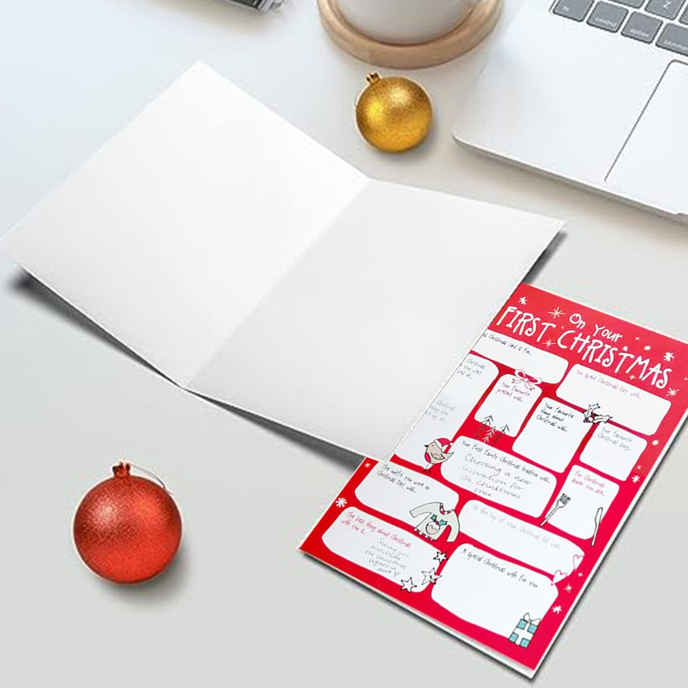 4Pcs DIY Christmas Card Family Questions and Answer Interview Card