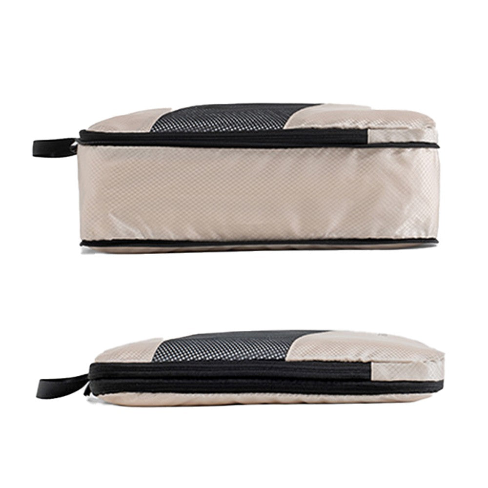 Set of 6Pcs Travel Packing Cube Pouch Clothes Storage Bags Suitcase Luggage Organizer Beige