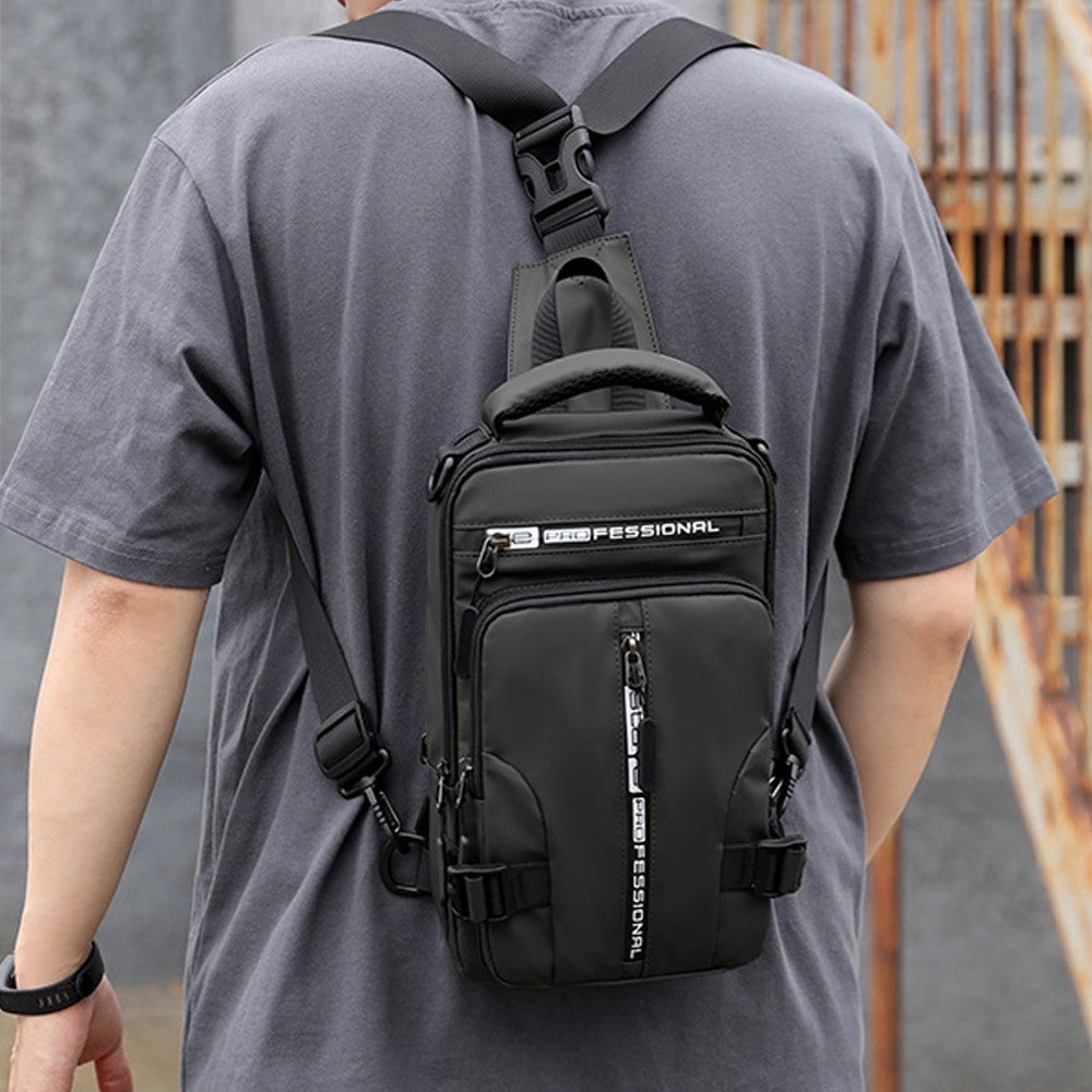 Multifunctional Mens Anti-Theft Sling Bag Backpack Shoulder Bag Crossbody Bag Black