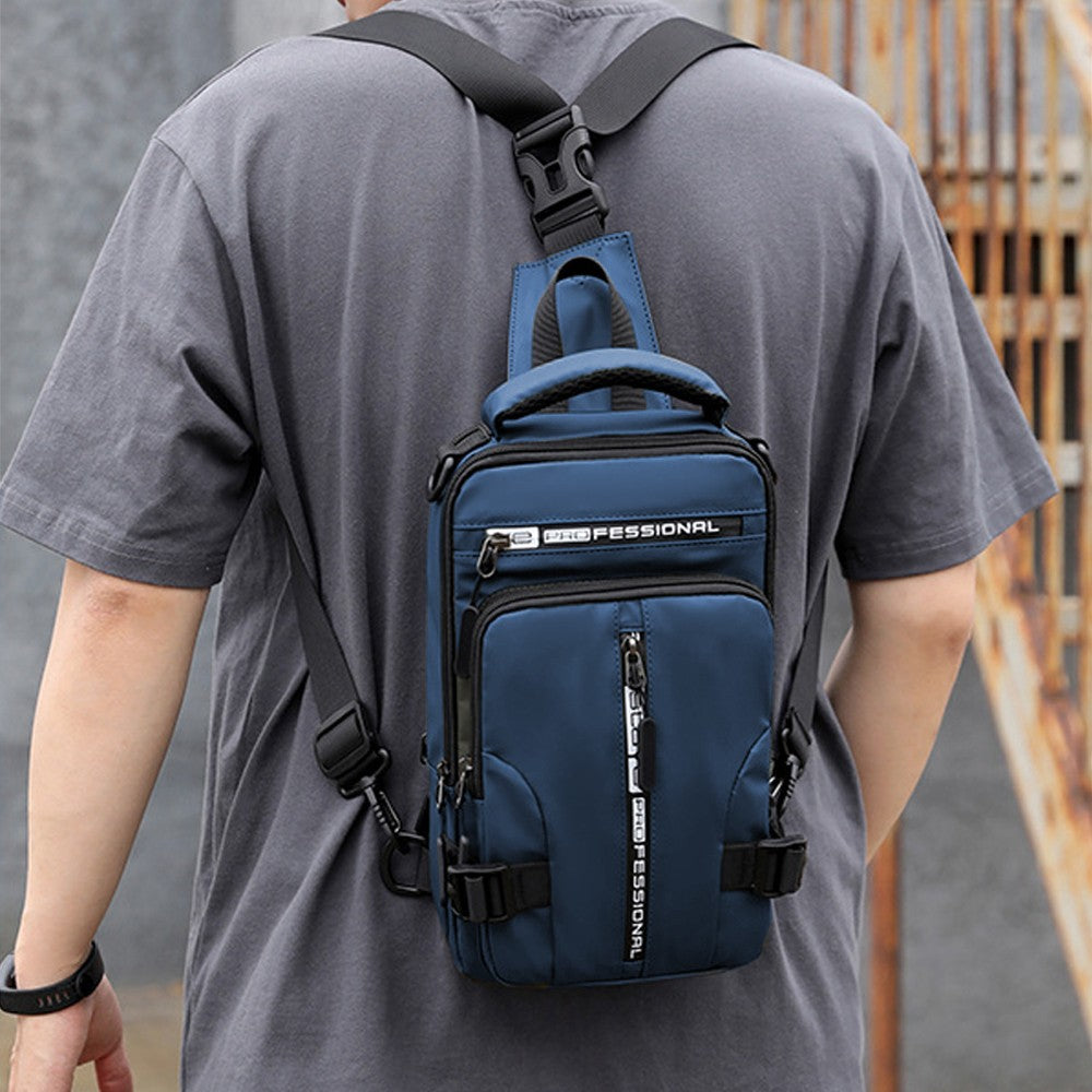 Multifunctional Mens Anti-Theft Sling Bag Backpack Shoulder Bag Crossbody Bag Blue
