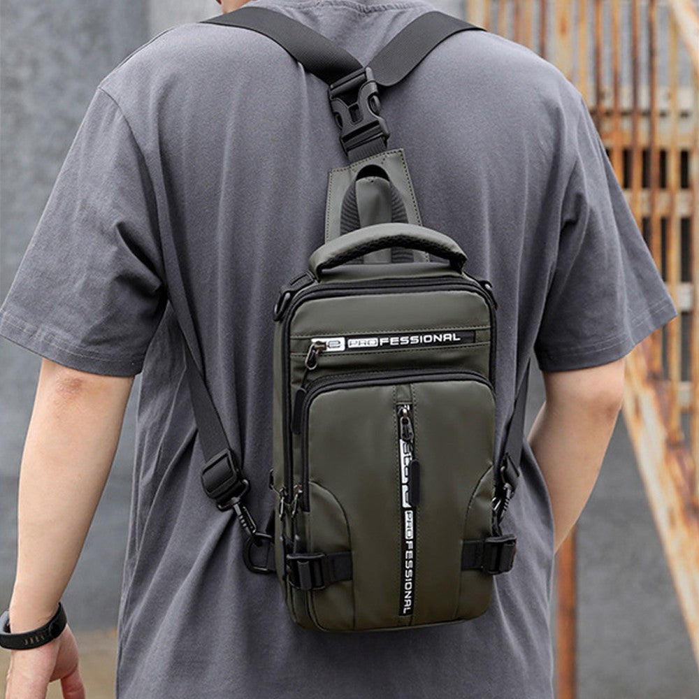 Multifunctional Mens Anti-Theft Sling Bag Backpack Shoulder Bag Crossbody Bag Green