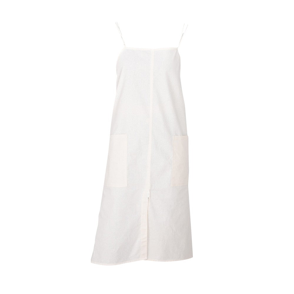 Water-resistant Cotton Apron Oversized Apron Cross Back Apron with Pockets White