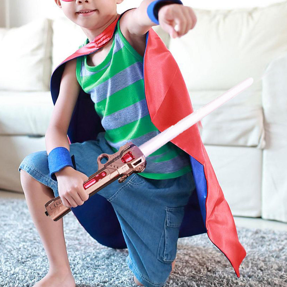 1Pc Retractable LED Light Up Laser Sword Light Up Saber with FX Sound Rose Gold