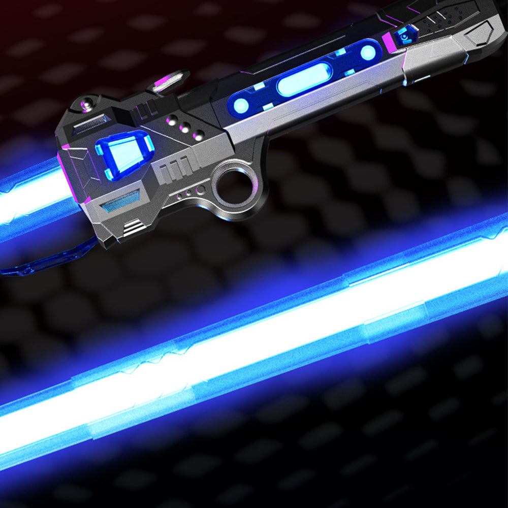 2Pcs Retractable LED Light Up Laser Sword Light Up Saber with FX Sound Black