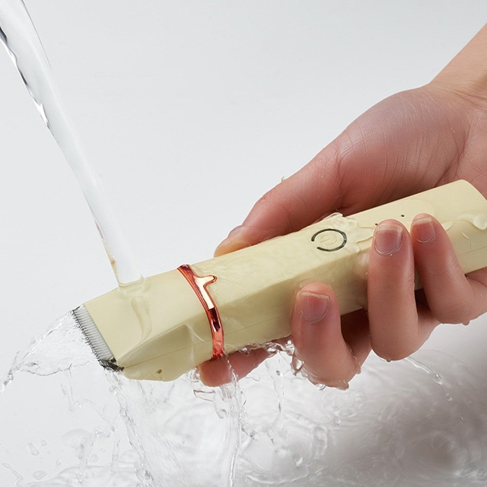 Electric Bikini Hair Trimmer for Women Cordless Body Hair Clipper Shaver Apricot