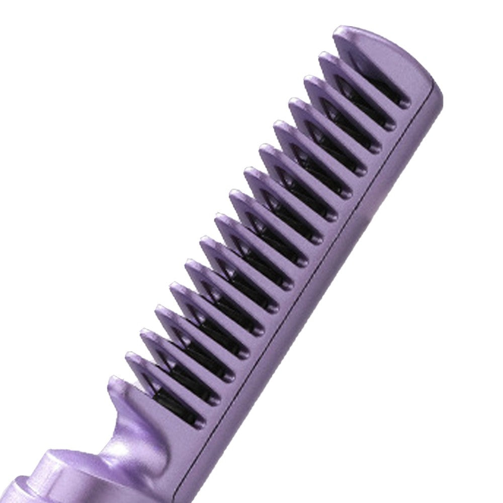 Purple Portable Hair Straightener Comb Rechargeable Mini Hair Straightener