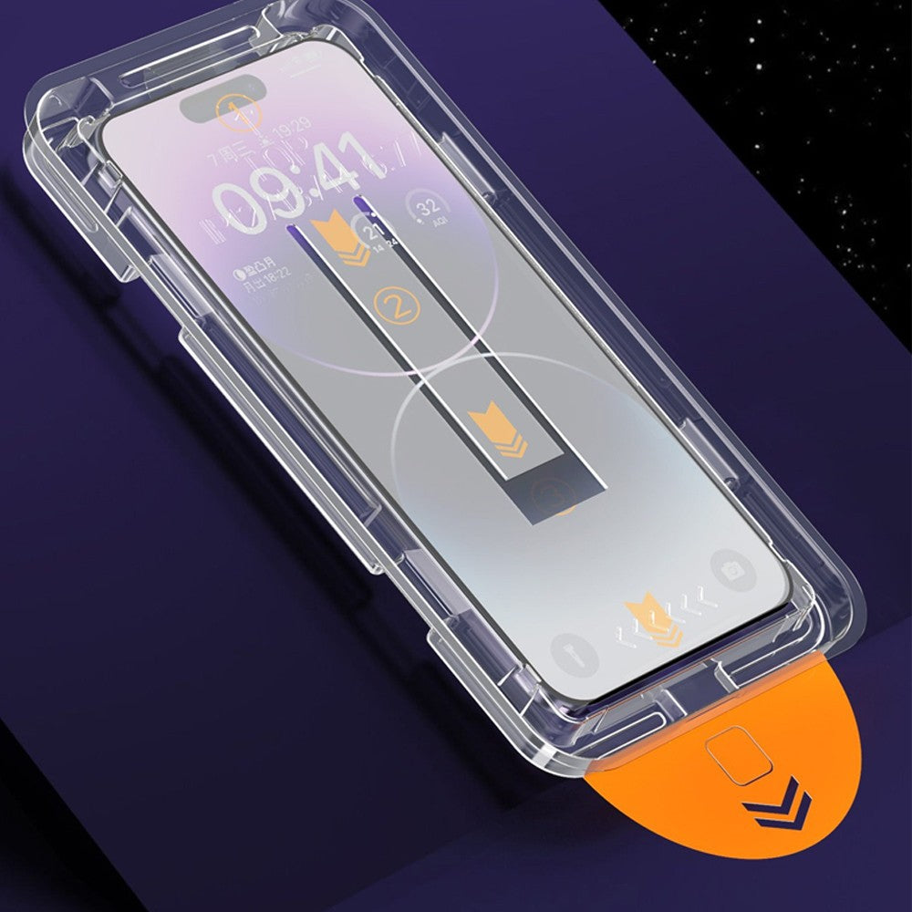 For iPhone 15 Privacy Screen Protector Easy Install Tool Tempered Glass Screen Film