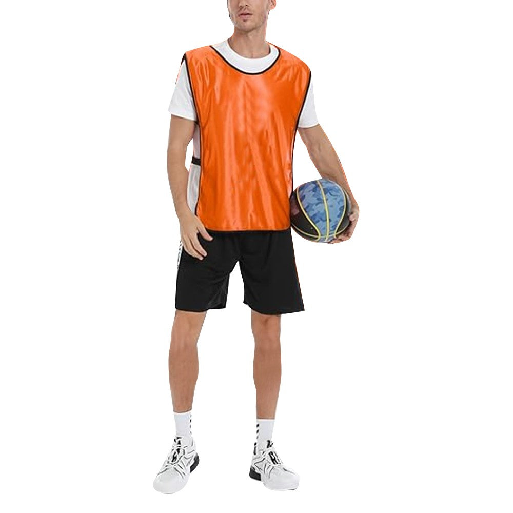 6-Piece Adult Scrimmage Training Vest Team Training Bibs Pinnies for Team Sports Games - Orange