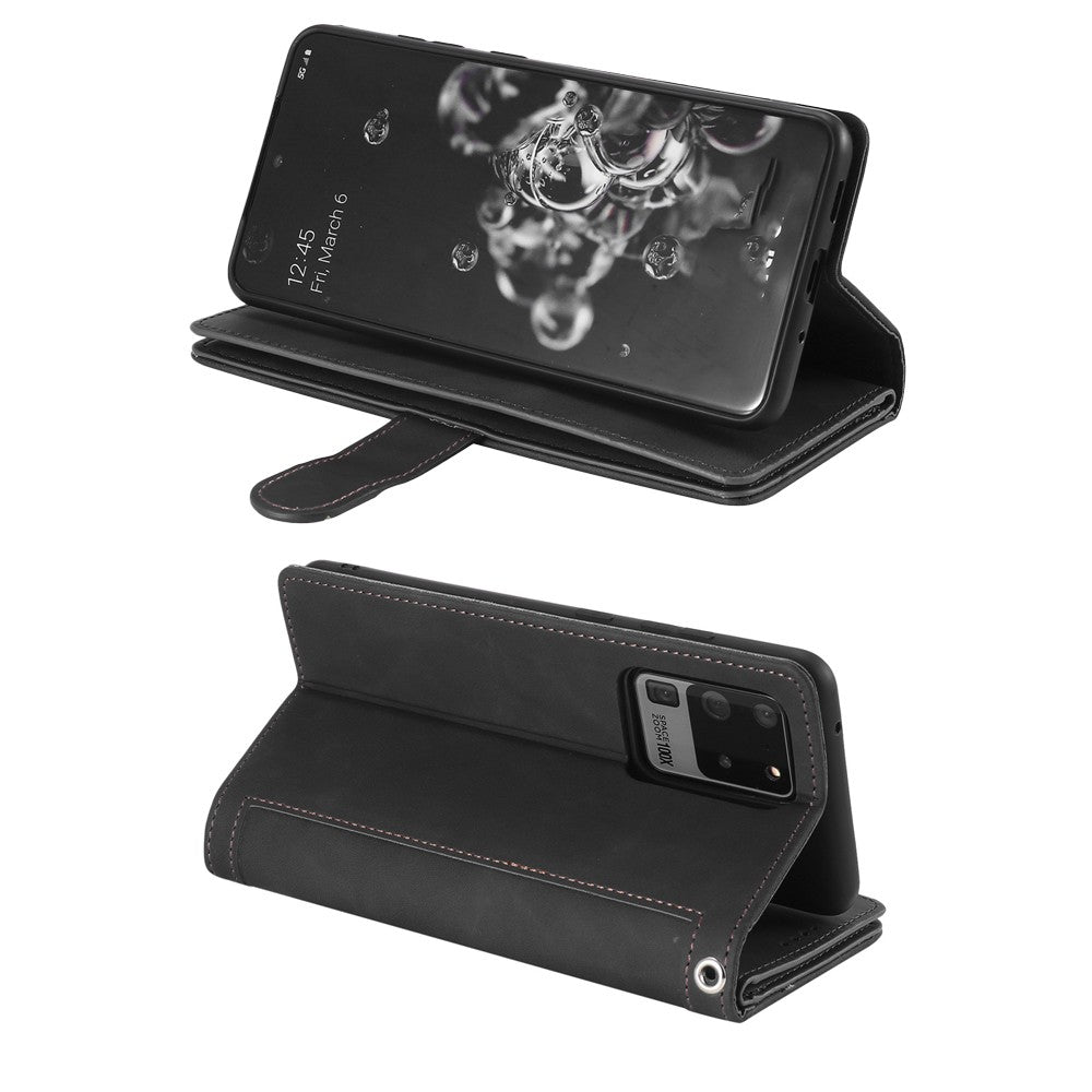 For iPhone 15 Phone Case PU Leather Wallet Flip Cover - Black