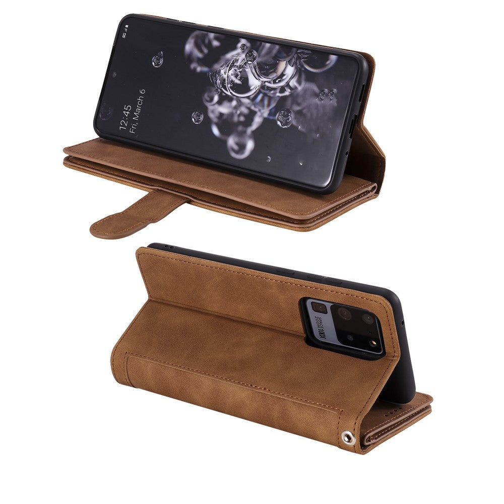 For iPhone 15 Promax Phone Case PU Leather Wallet Flip Cover - Brown