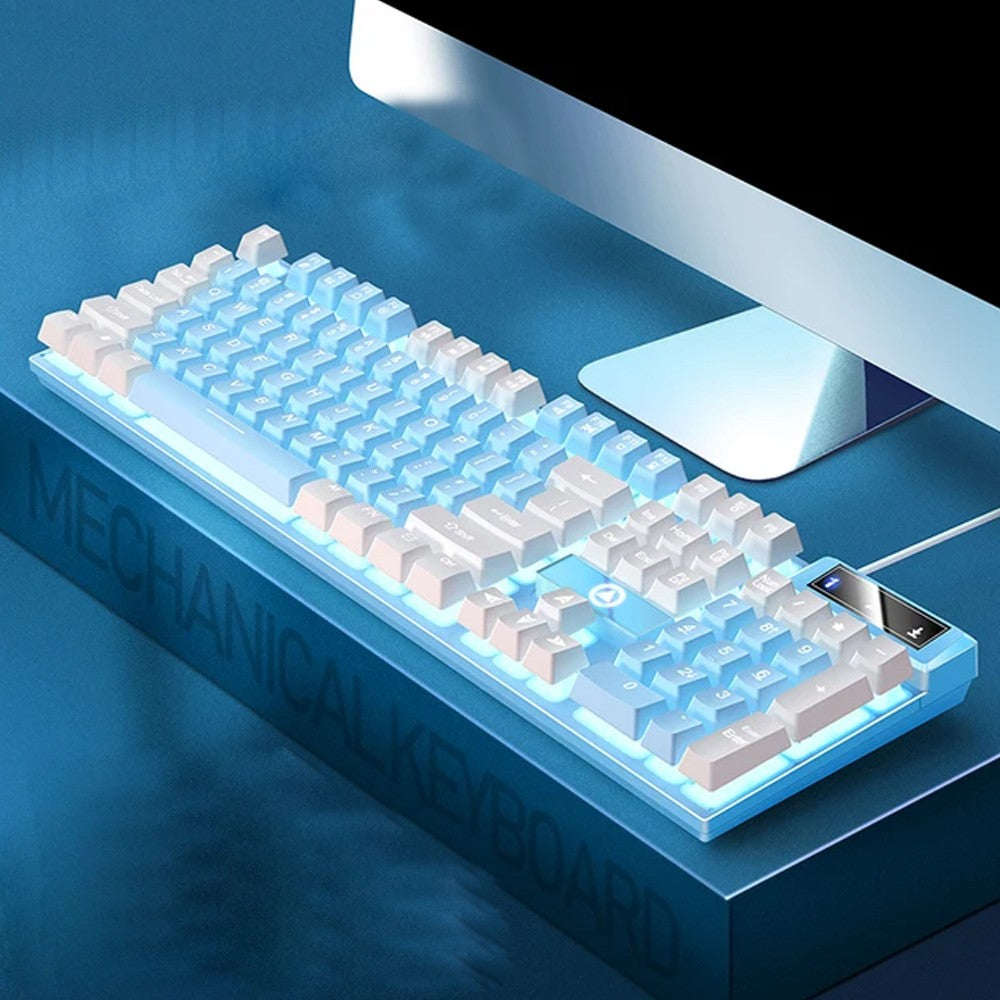 Wired Mechanical Gaming Keyboard with White Backlit - Blue