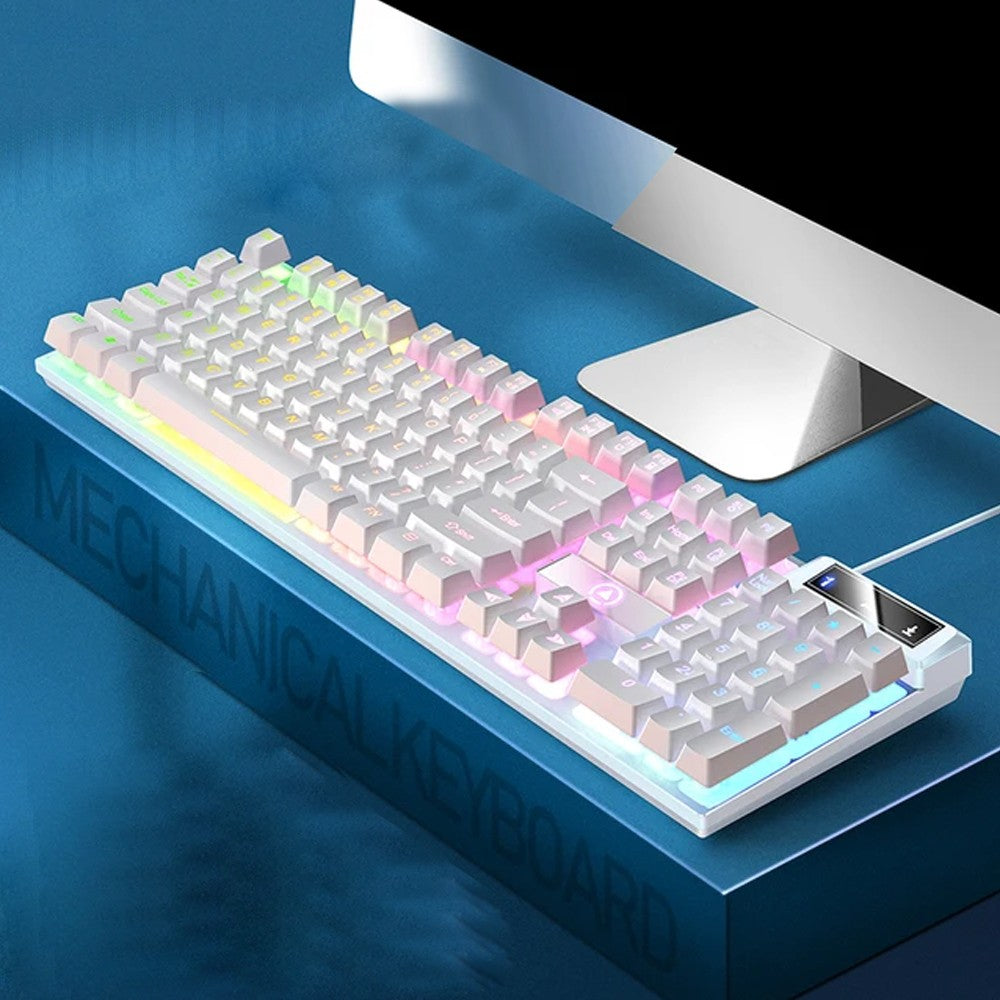 Wired Mechanical Gaming Keyboard with Mixed Backlit - White