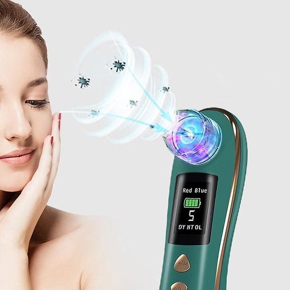 Electric Blackhead Remover Face Pore Cleaner with Acne Removal Tool Set - Green