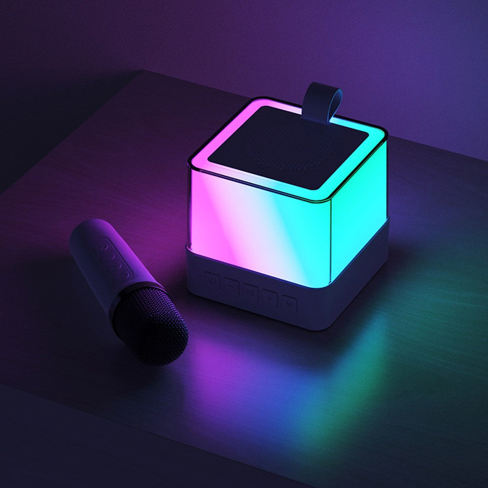 Mini Karaoke Machine Bluetooth Speaker with 2 Wireless Microphones - Black