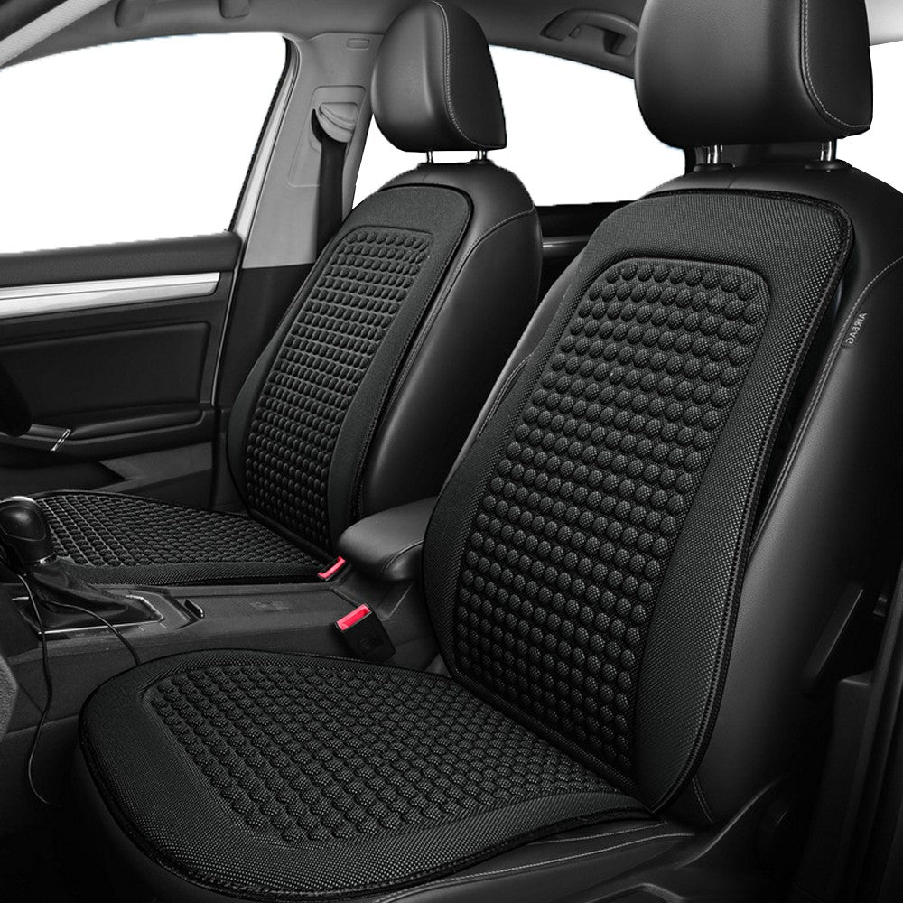2Pcs Summer Cooling Car Seat Cushion Universal Seat Mat Protector - Black