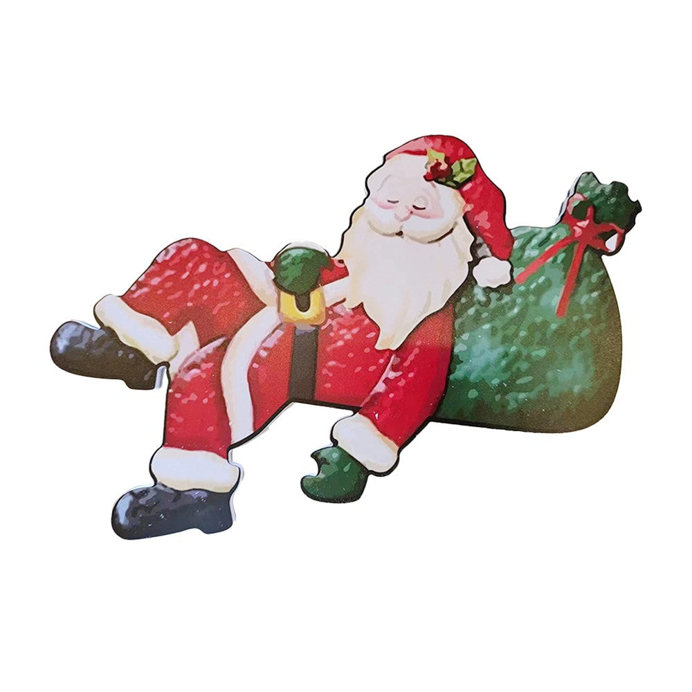 Christmas Santa Claus Fence Peeker Decoration Garden Fence Signs Holiday Decor