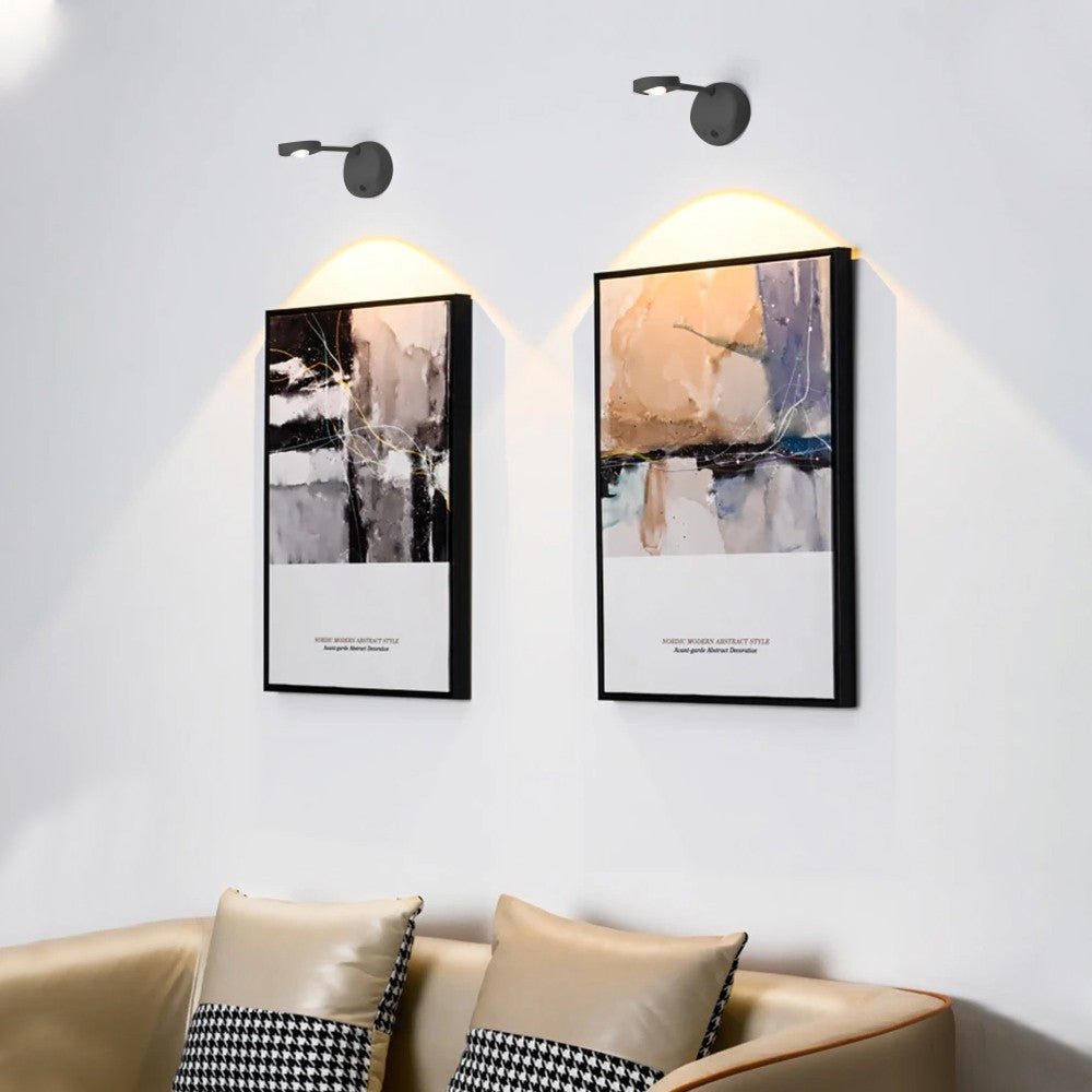 1Pc Cordless LED Sensor Wall Light USB Rechargeable Night Light - Black