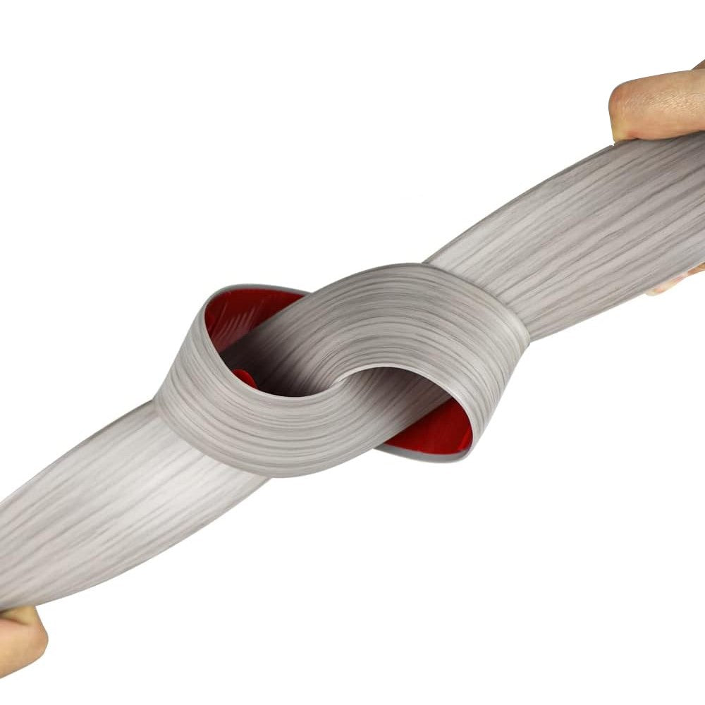 1Pc 1M Self Adhesive Wood Grain Floor Transition Strip Divider Strip - Grey