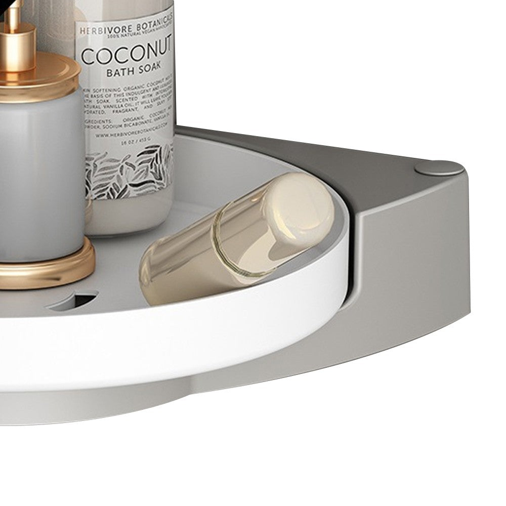 1Pc Bathroom Corner Storage Shelf Shower Caddy Lazy Susan Turntable Organizer