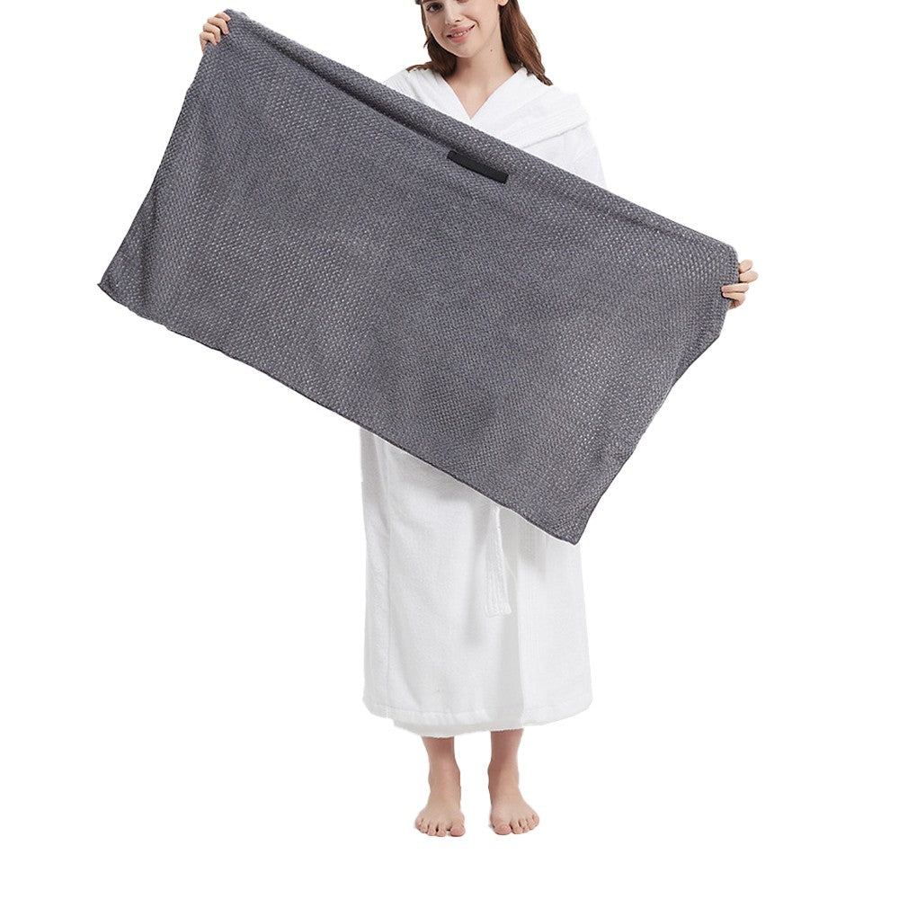 Microfiber Hair Towel Wrap Hair Drying Towel Turbans with Elastic Strap - Grey