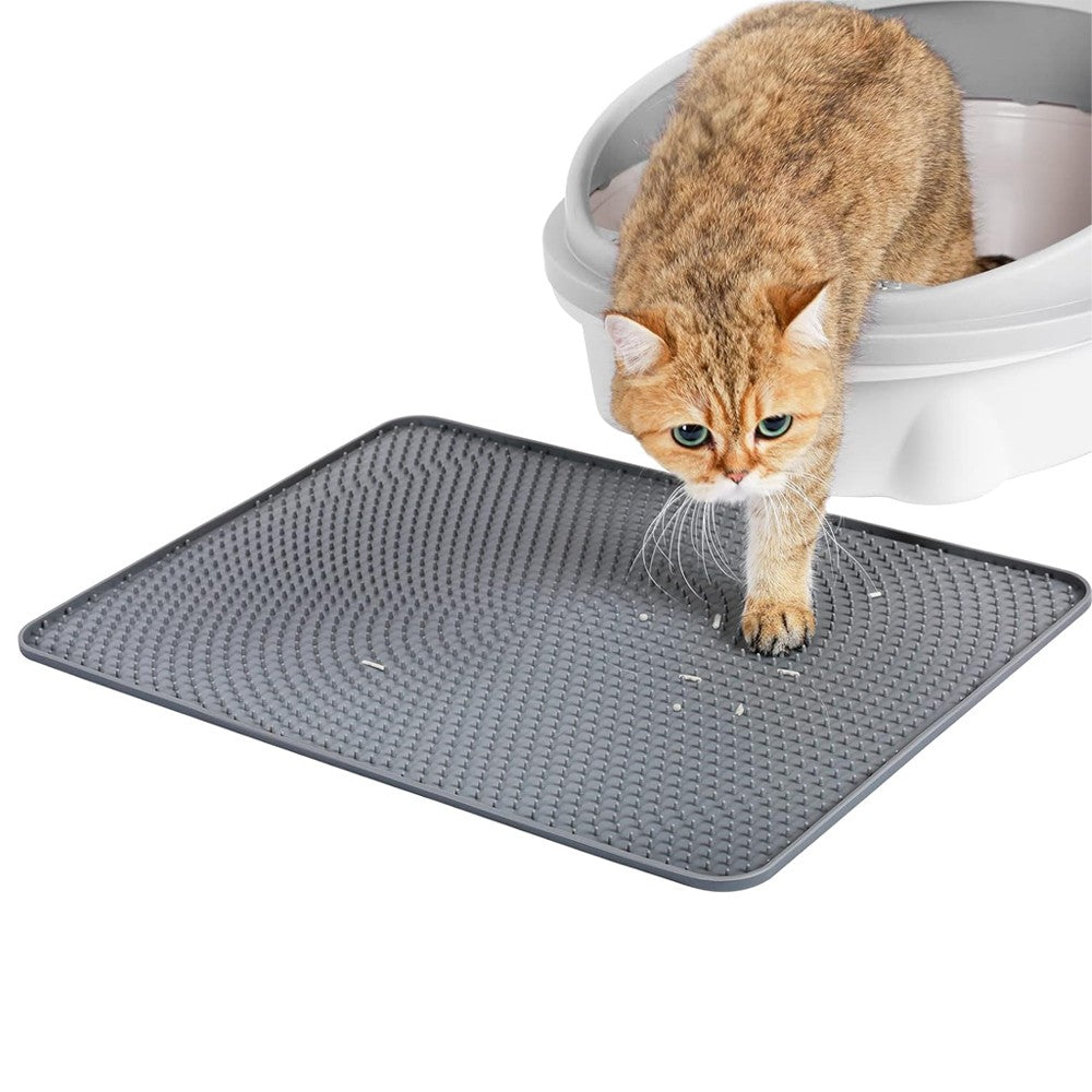 2Pcs Silicone Cat Litter Mat Non-Slip Litter Trapping Mat Litter Catcher Mat