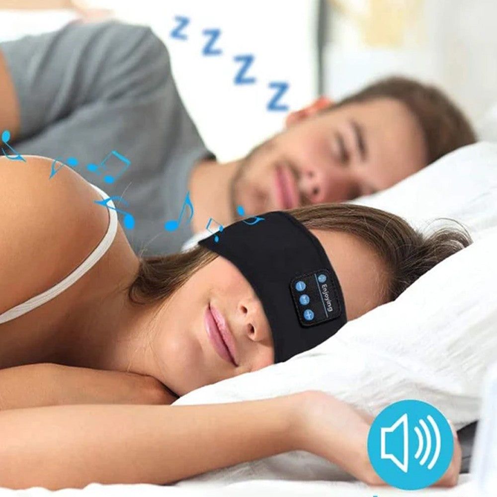 Bluetooth Headband Headphone Wireless Music Headband Sleep Headband - Black