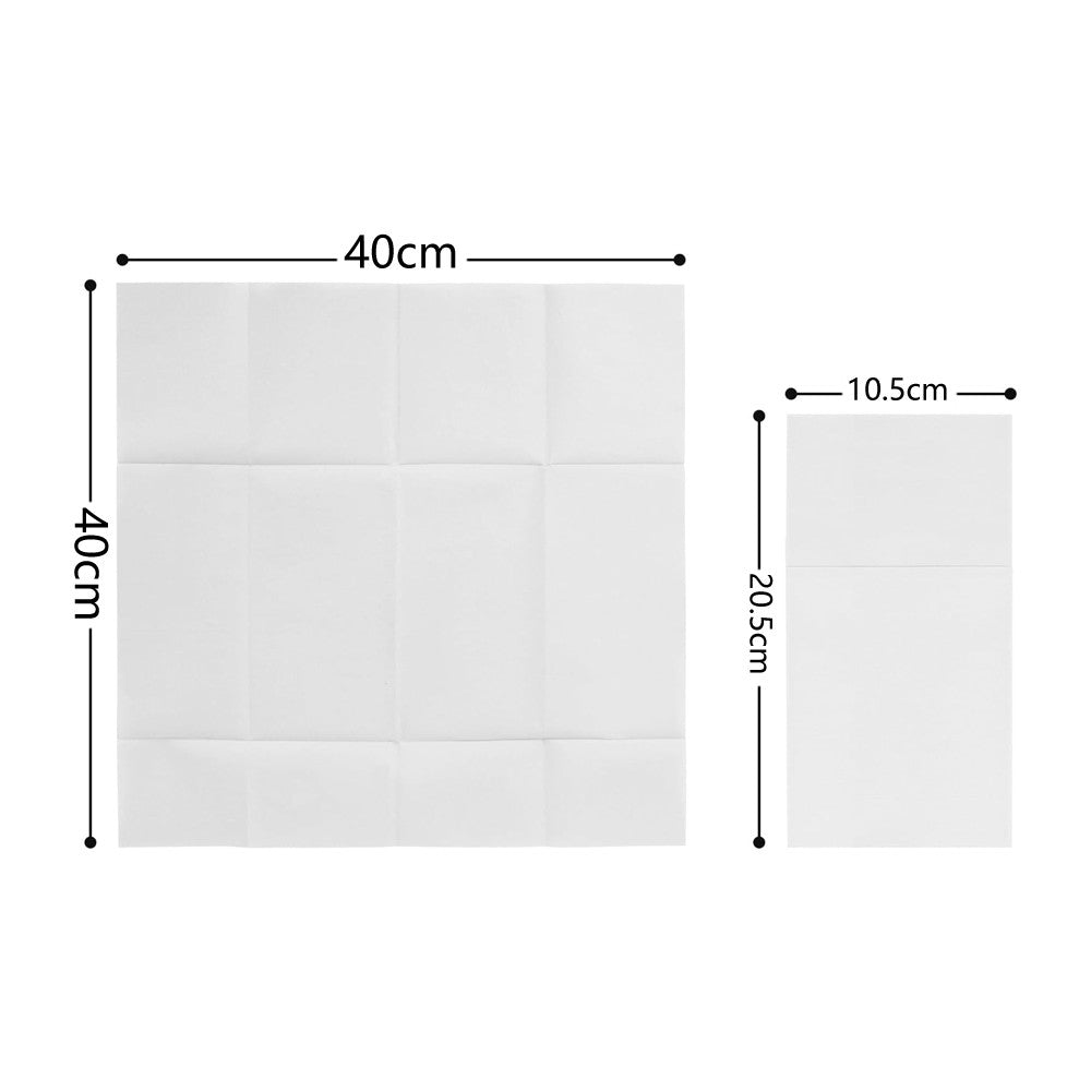 50 Pieces Prefolded Disposable Paper Napkins with Flatware Pocket - White