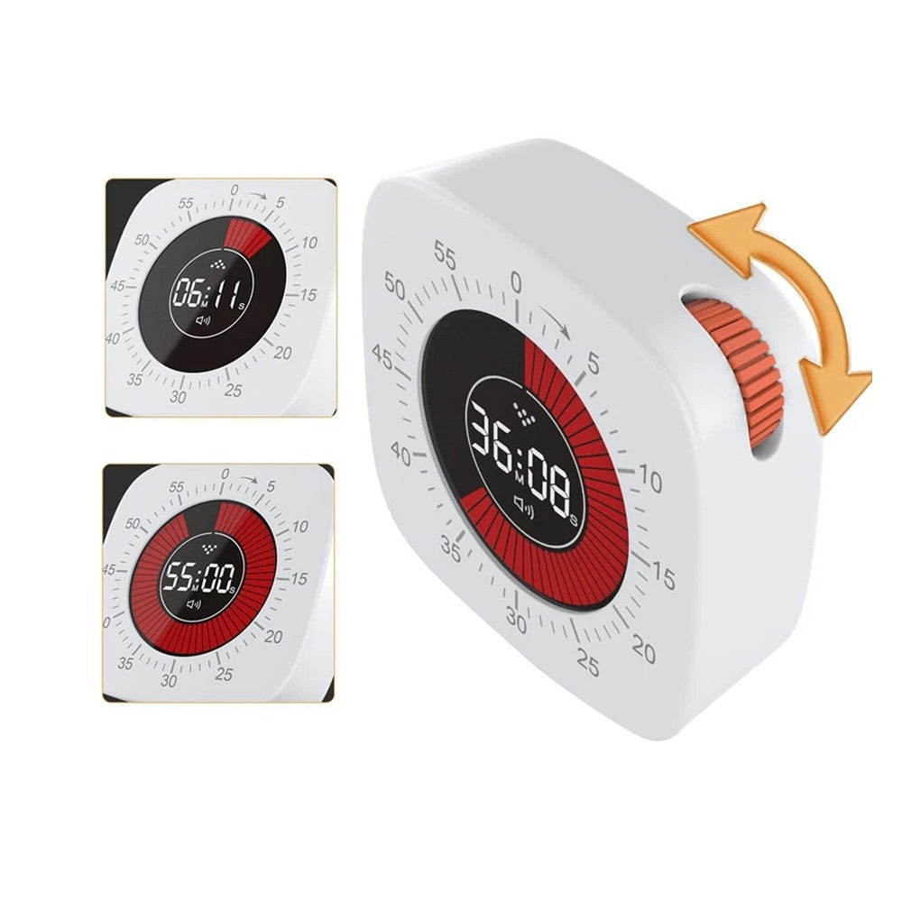 Visual 60-Minute Countdown Timer Rechargeable Time Management Tool with Alarm