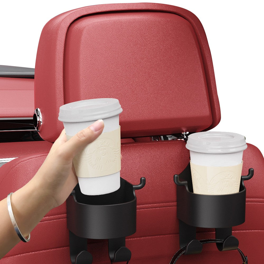 4Pcs Multifunctional Car Seat Back Hook 2-in-1 Car Headrest Hook and Cup Holder