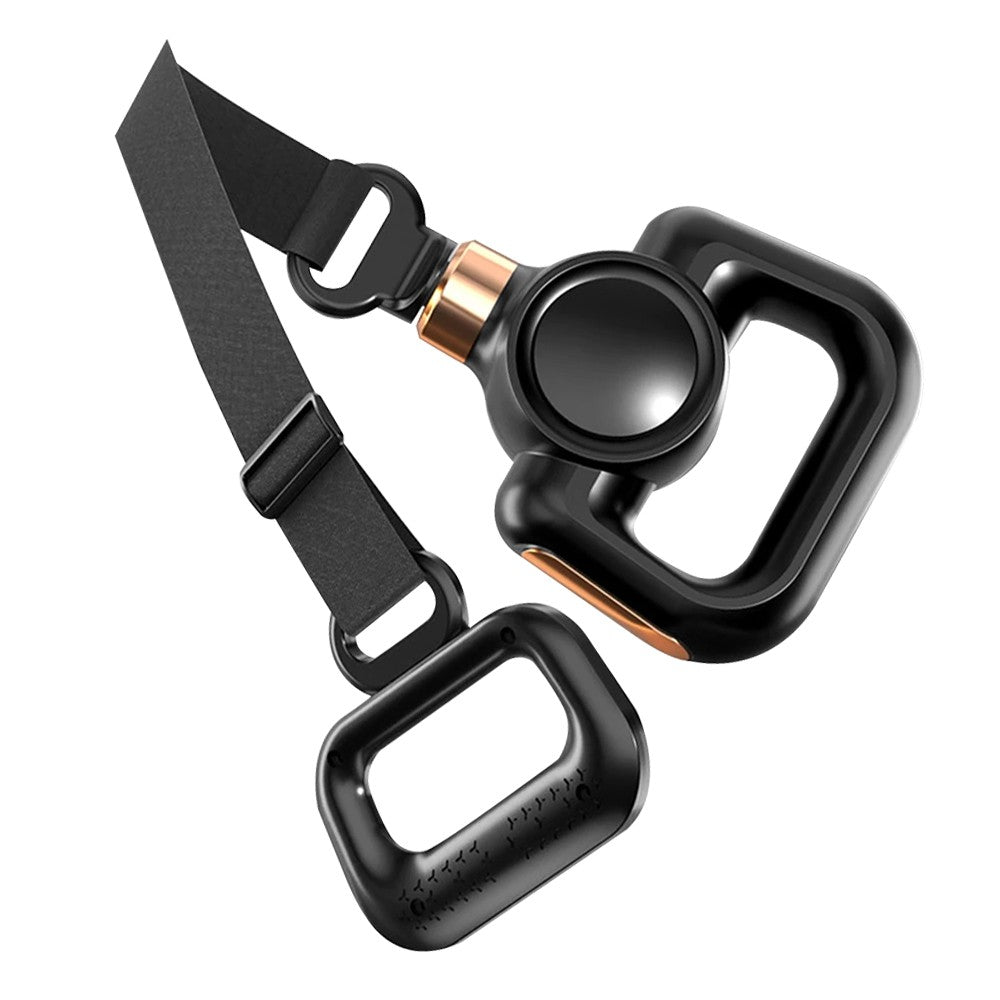 Handheld Muscle Massage Gun Body Massager with 4 Massage Heads and Belt - Black
