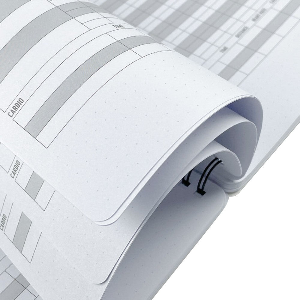 2Pcs A5 Fitness Journal Training Log Book Workout Log Gym Notebook - Black+Blue