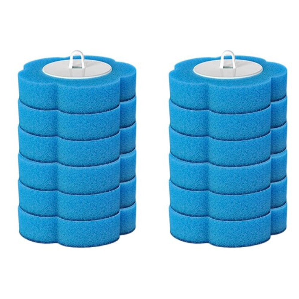 12Pcs Disposable Replacement Brush Head for Morandi Colour Toilet Brush - Blue