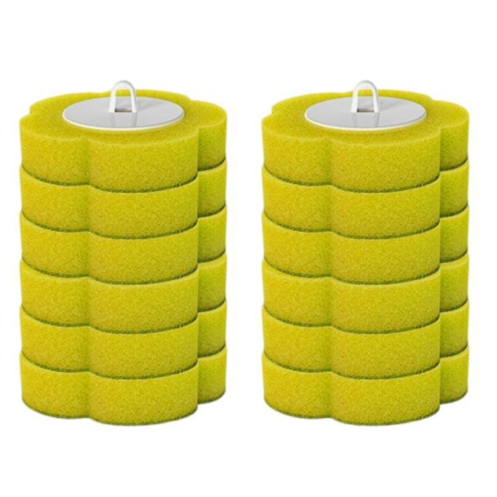 12Pcs Disposable Replacement Brush Head for Morandi Colour Toilet Brush - Yellow