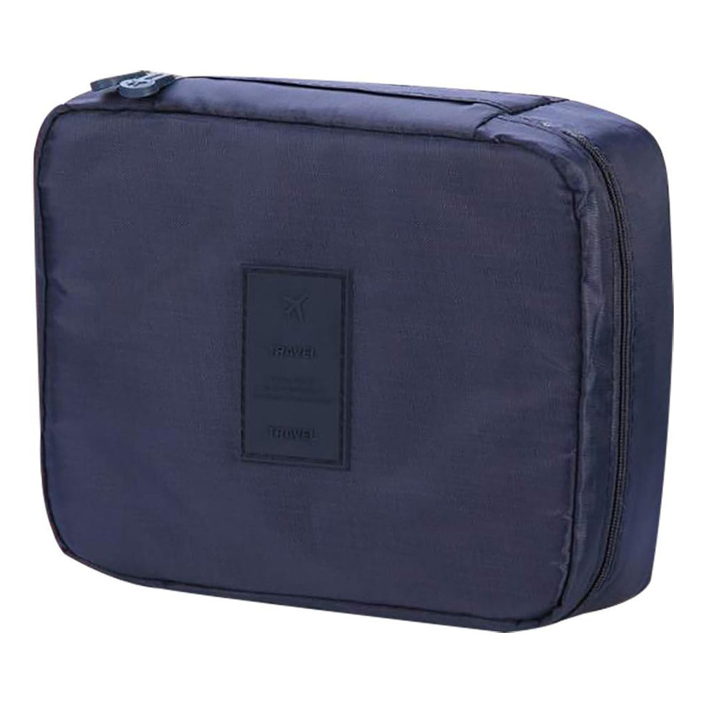 Travel Toiletry Bag with Makeup Brush Organizer Pouch Cosmetic Storage Makeup Bag Blue