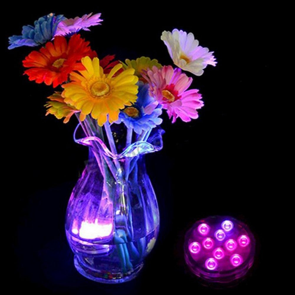 10 LED RGB Colorful Waterproof Vase Decoration Lamp with Remote Controller