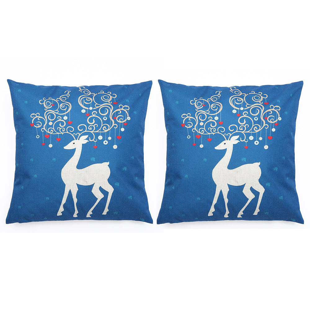 2X Printed Linen LED Light Square Pillow Case Cushion Covers