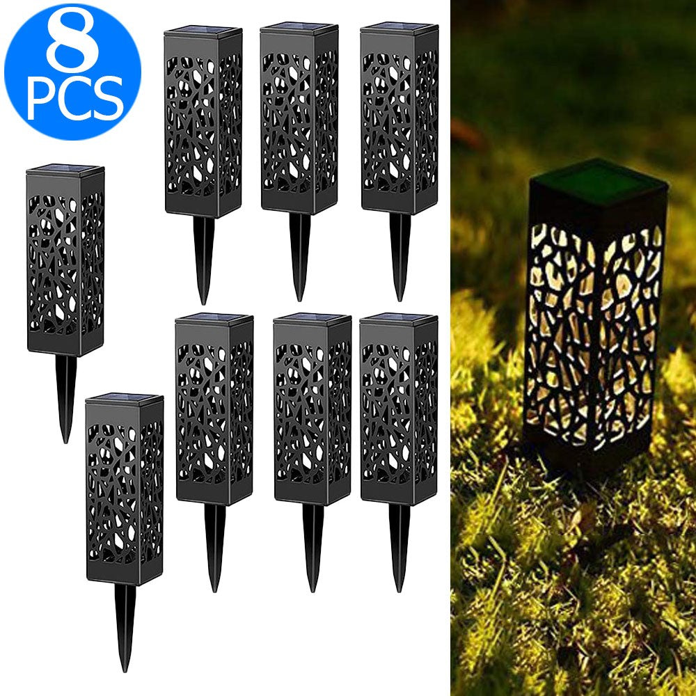 8 Pcs Solar Powered LED Garden Lights Warm White