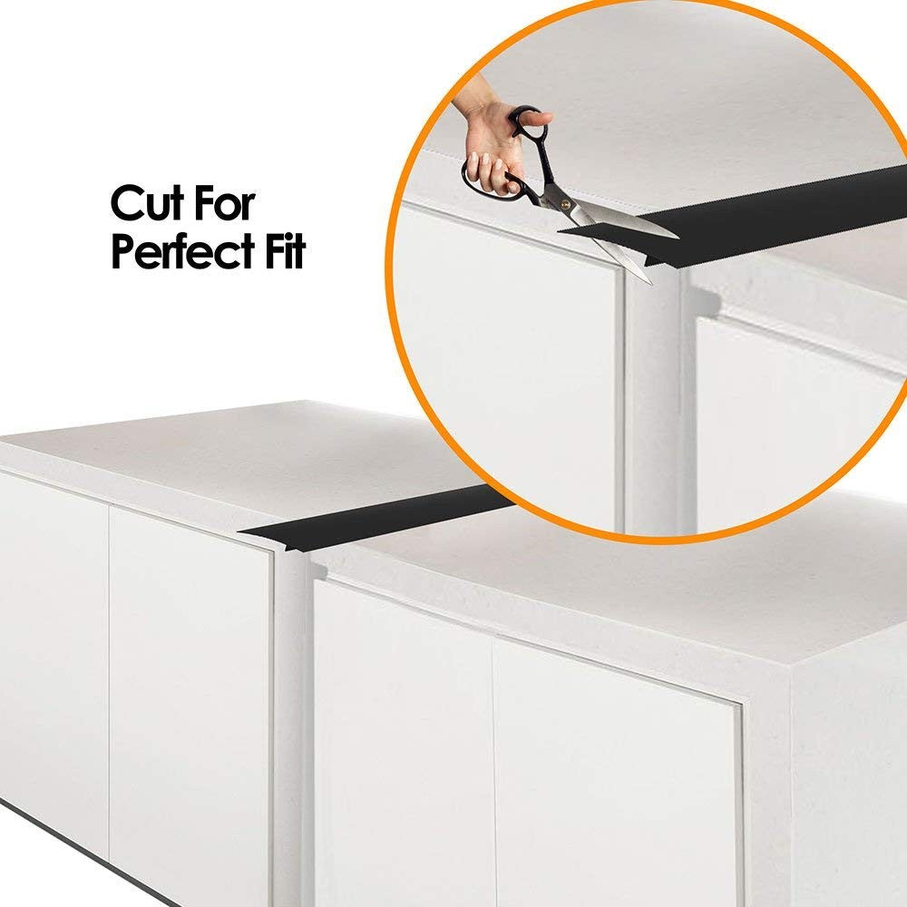 4 Pack Silicone Kitchen Stove Counter Gap Cover Black