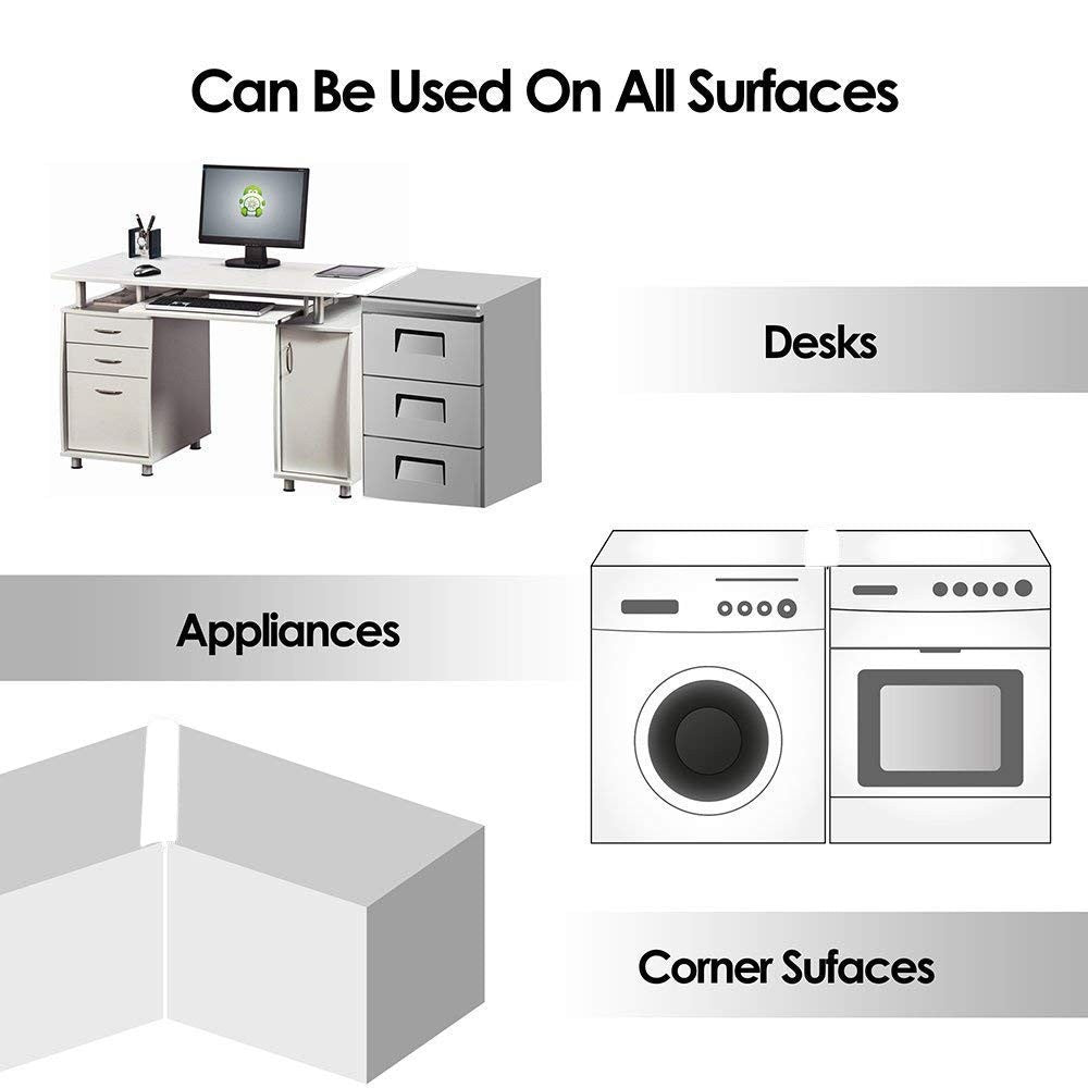 4 Pack Silicone Kitchen Stove Counter Gap Cover White