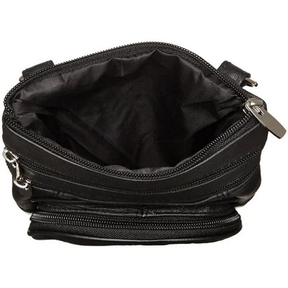 Women Genuine Leather Crossbody Little Purse-Black