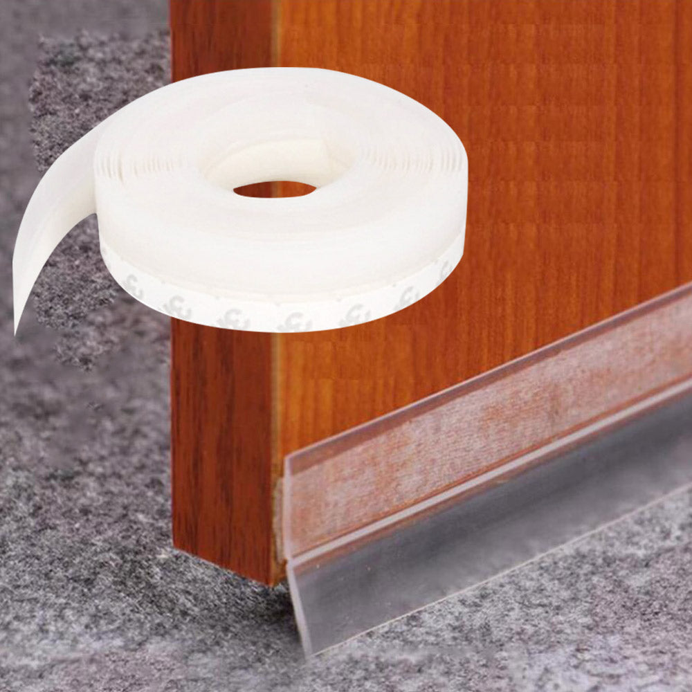 2 Rollers 25mmx1m Home Decor Draft Strips Door Draft Stopper Under Door Seal for Soundproof -Transsparent