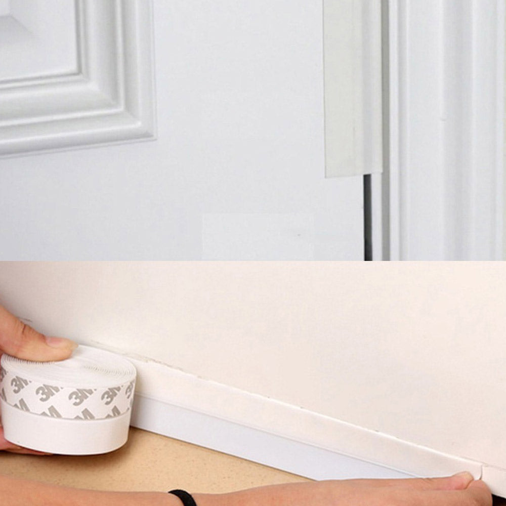 2 Rollers 25mmx1m Home Decor Draft Strips Door Draft Stopper Under Door Seal for Soundproof-White