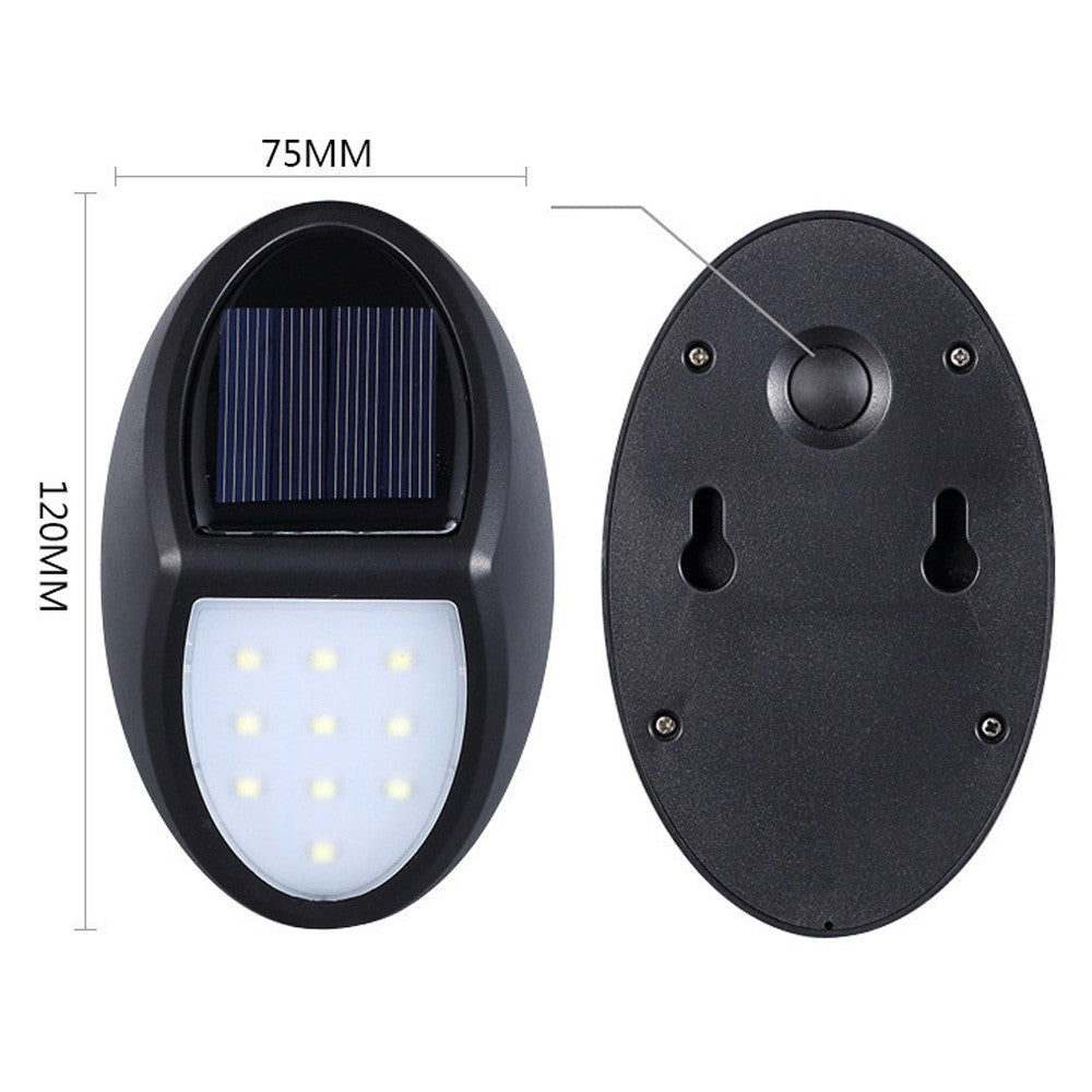 2 Pack 10 LED Waterproof Solar Power Wall Lights