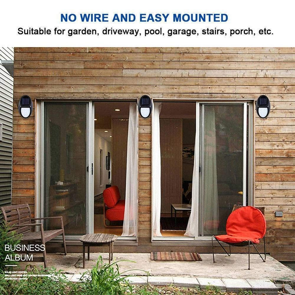2 Pack 10 LED Waterproof Solar Power Wall Lights