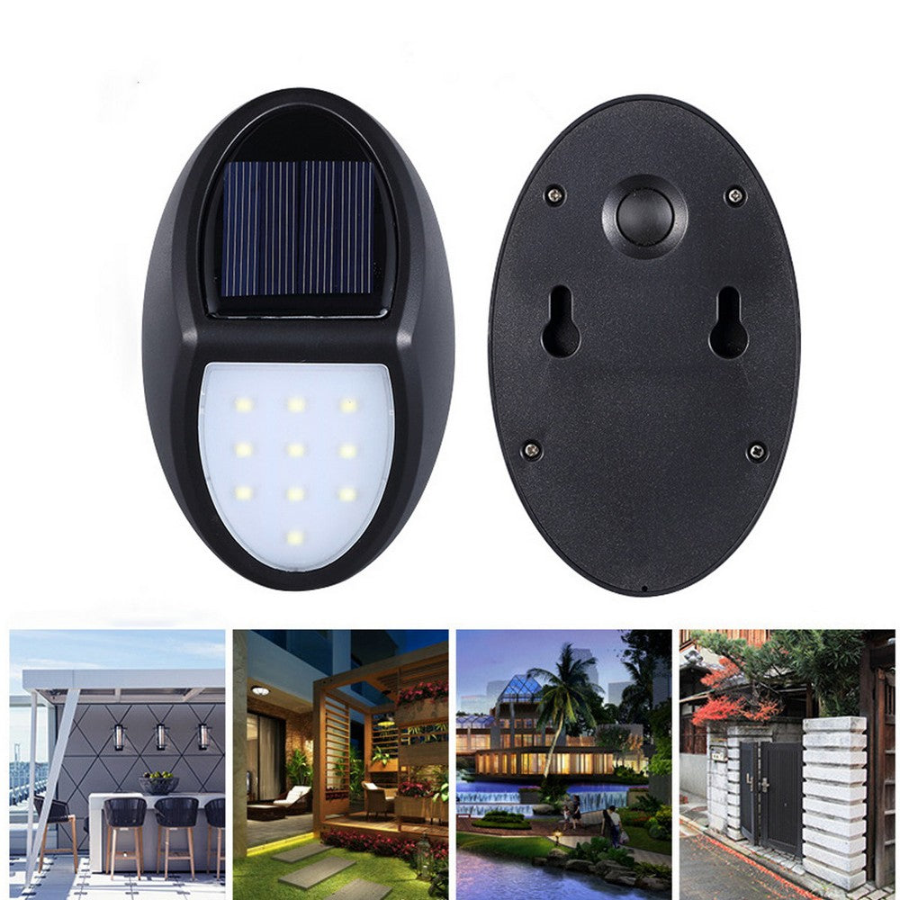 2 Pack 10 LED Waterproof Solar Power Wall Lights