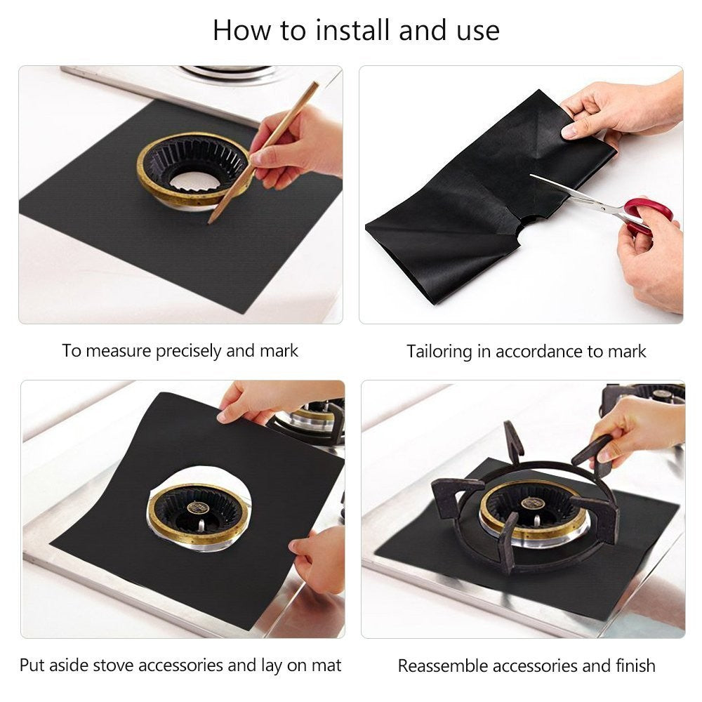 10 Pack 27x27cm Reusable Kitchen Stove Burner Covers