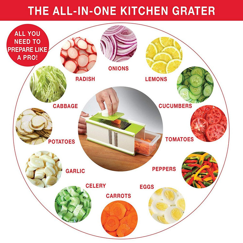 5 in 1 Vegetable Slicer 4 Sided Kitchen Grater Box