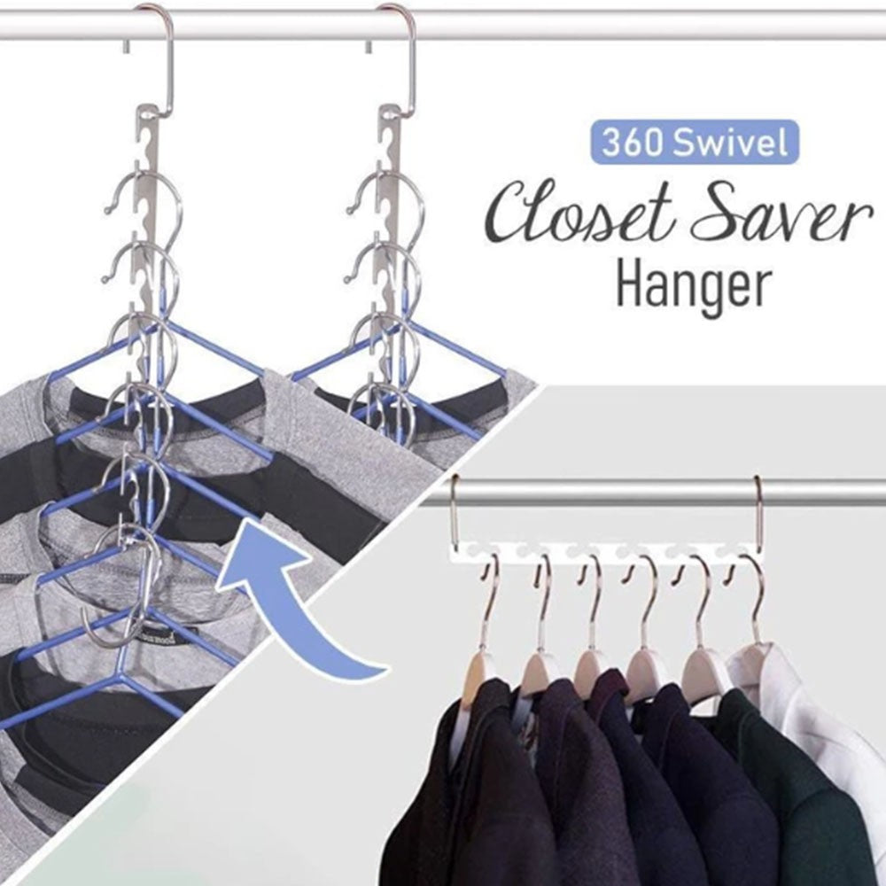 6 X Closet Saver 360 Swivel Hangers