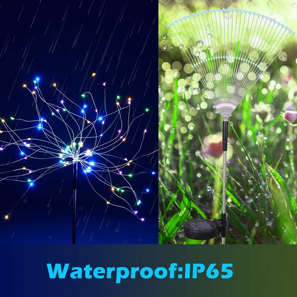 2 X DIY Solar Powered LED Garden Decorative Lights Multicolour